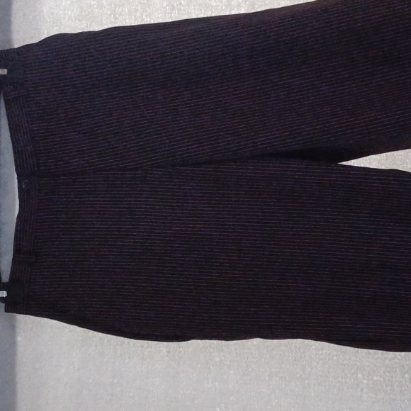 Evan-Picone Stretch Brown Pinstriped Dress Pants High Waist Trousers Size 10. - Picture 3 of 12